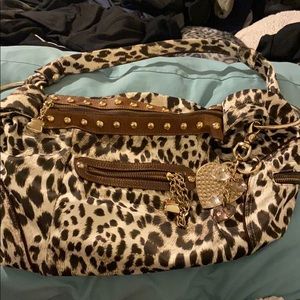 Cheetah print over the shoulder hand bag